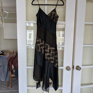 Y2K Vintage Black Lace & Silk Slip Dress